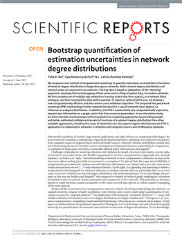 Bootstrap Quantification of Estimation Uncertainties in Network Degree Distributions Received: 15 February 2017 Yulia R