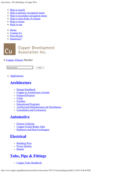 Innovations : the Metallurgy of Copper Wire