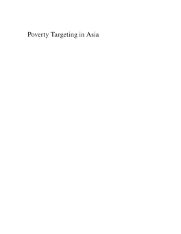 Poverty Targeting in Asia