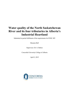 Water Quality of the North Saskatchewan River and Its Four