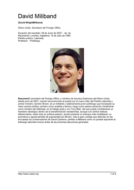 David Miliband (David Wrightmiliband)