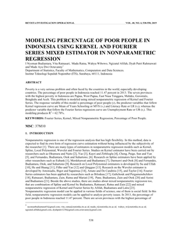 Modeling Percentage of Poor People in Indonesia Using Kernel and Fourier Series Mixed Estimator in Nonparametric Regression