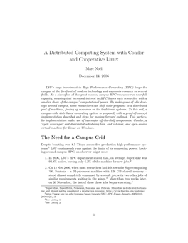 A Distributed Computing System with Condor and Cooperative Linux