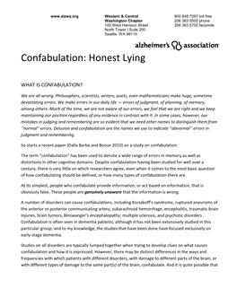 Confabulation: Honest Lying