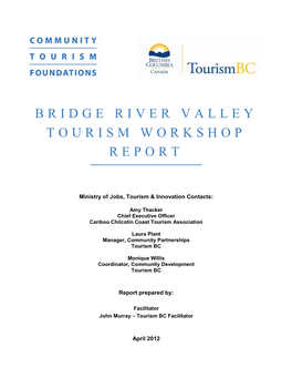 Bridge River Valley Tourism Workshop Report