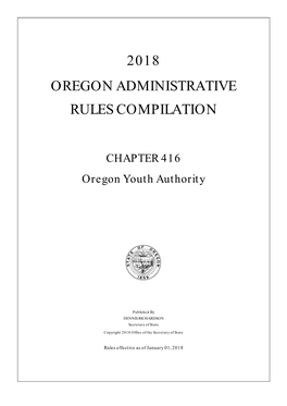 2018 Oregon Administrative Rules Compilation