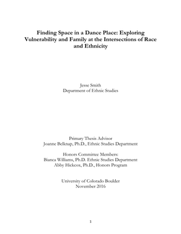 Finding Space in a Dance Place: Exploring Vulnerability and Family at the Intersections of Race and Ethnicity