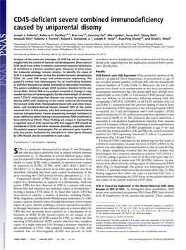 CD45-Deficient Severe Combined Immunodeficiency Caused By