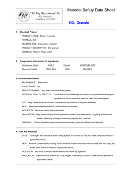 Material Safety Data Sheet