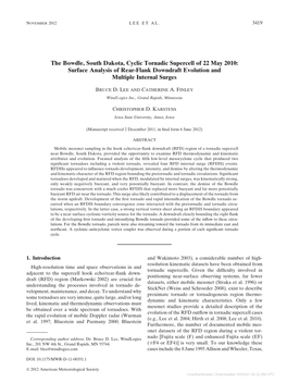 Downloaded 10/04/21 04:32 AM UTC 3420 MONTHLY WEATHER REVIEW VOLUME 140 Tornadoes (Markowski Et Al