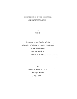 An Investigation of Mink in Interior and Southeastern Alaska