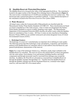 II. Quabbin Reservoir Watershed Description A. Water Resources