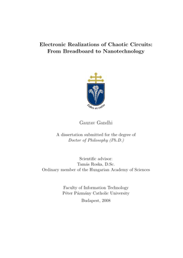 Electronic Realizations of Chaotic Circuits: from Breadboard to Nanotechnology