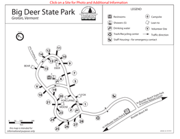 Big Deer State Park FORESTS, PARKS & RECREATION Groton, Vermont VERMONT Restrooms 0 Campsite AGENCY of NATURAL RESOURCES Showers ($) Lean-To