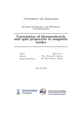 Correlation of Thermoelectric and Spin Properties in Magnetic Oxides