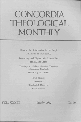 Concordia Theological Monthly