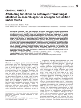 Attributing Functions to Ectomycorrhizal Fungal Identities in Assemblages for Nitrogen Acquisition Under Stress