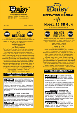 Operation Manual Model 25 BB