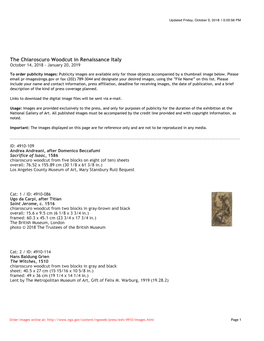 The Chiaroscuro Woodcut in Renaissance Italy October 14, 2018 - January 20, 2019