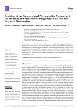 Evolution of the Computational Pharmaceutics Approaches in the Modeling and Prediction of Drug Payload in Lipid and Polymeric Nanocarriers