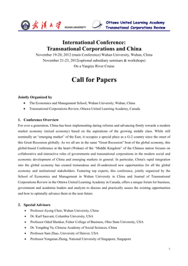 Call for Papers