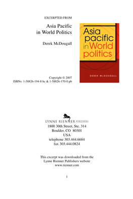 Asia Pacific in World Politics