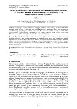 Swedish Building Policy and the Manufacturers of Single-Family Houses in the County of Dalarna