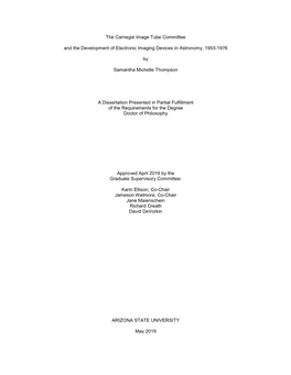 The Carnegie Image Tube Committee and the Development of Electronic Imaging Devices in Astronomy, 1953-1976