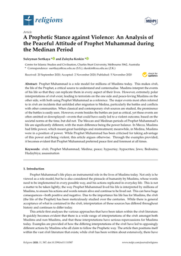 An Analysis of the Peaceful Attitude of Prophet Muhammad During the Medinan Period