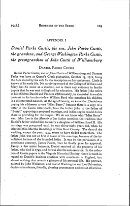 Washington Parke Custis, the Greatgrandson of John Custis of Williamsburg