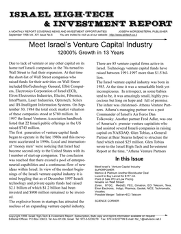 Meet Israel's Venture Capital Industry