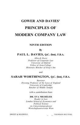 Gower and Da Vies' Principles of Modern Company Law