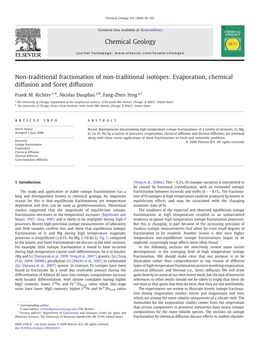 Non-Traditional Fractionation of Non-Traditional Isotopes: Evaporation, Chemical Diffusion and Soret Diffusion