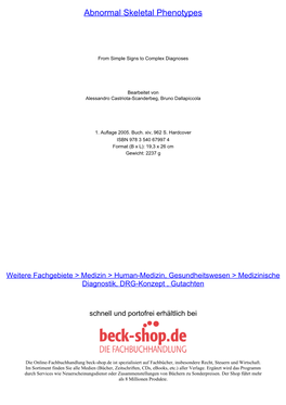 Abnormal Skeletal Phenotypes