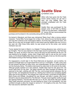 Seattle Slew by Kathleen Jones