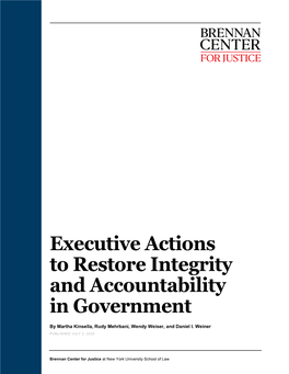Executive Actions to Restore Integrity and Accountability in Government
