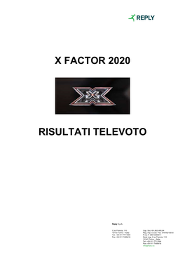 X Factor 2020 Risultati Televoto