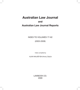 Australian Law Journal and Australian Law Journal Reports