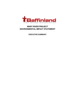 Mary River Project Environmental Impact Statement