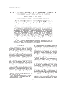 Density-Dependent Processes in the Population Dynamics of a Bird Ectoparasite Ceratophyllus Gallinae