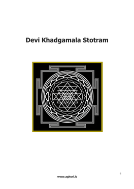 Devi Khadgamala Stotram
