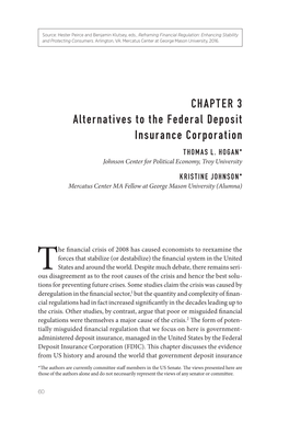 Alternatives to the Federal Deposit Insurance Corporation THOMAS L