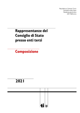 Rappresentanze Del Consiglio Di Stato Presso Enti Terzi