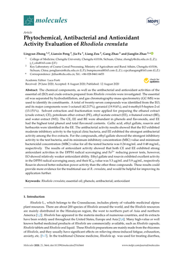 Phytochemical, Antibacterial and Antioxidant Activity Evaluation of Rhodiola Crenulata