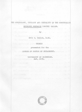 The Morphology, Cytology and Sexuality Oe the Homothallic