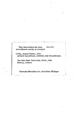 University Microfilms, Inc.. Ann Arbor, Michigan MURÂT HAISTBÂD