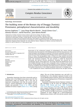 The Building Stone of the Roman City of Dougga (Tunisia): Provenance