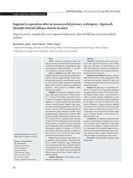 Inguinal Re-Operation After an Unsuccessful Primary Orchiopexy: Approach Through Internal Oblique Muscle Incision