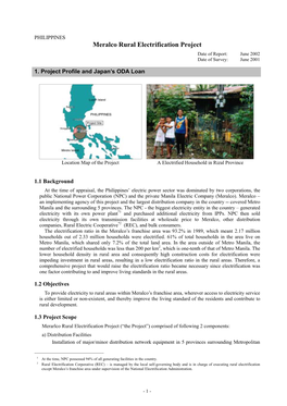 Meralco Rural Electrification Project Date of Report: June 2002 Date of Survey: June 2001