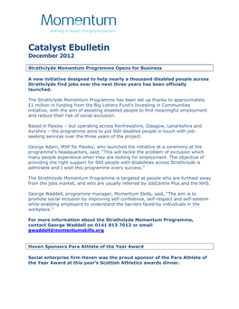 Catalyst Ebulletin December 2012